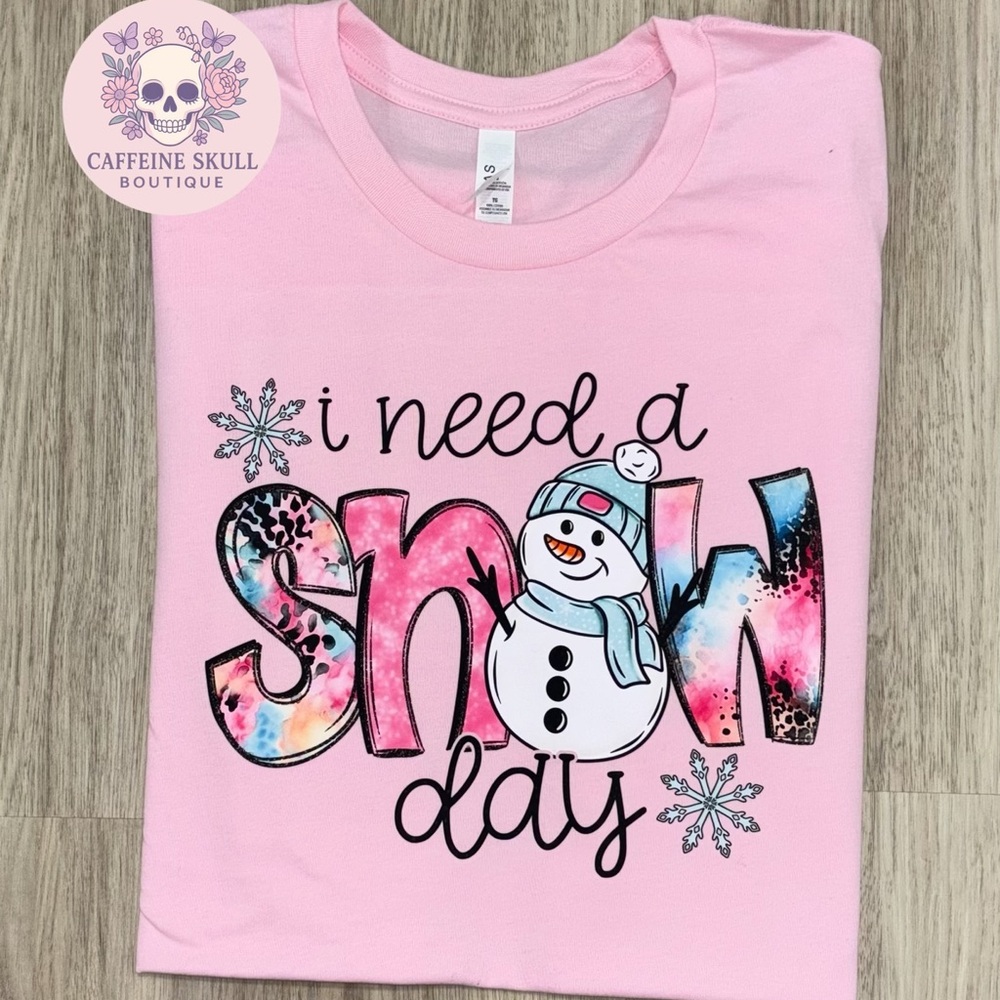 Pink Snow Day Shirt, teacher shirt